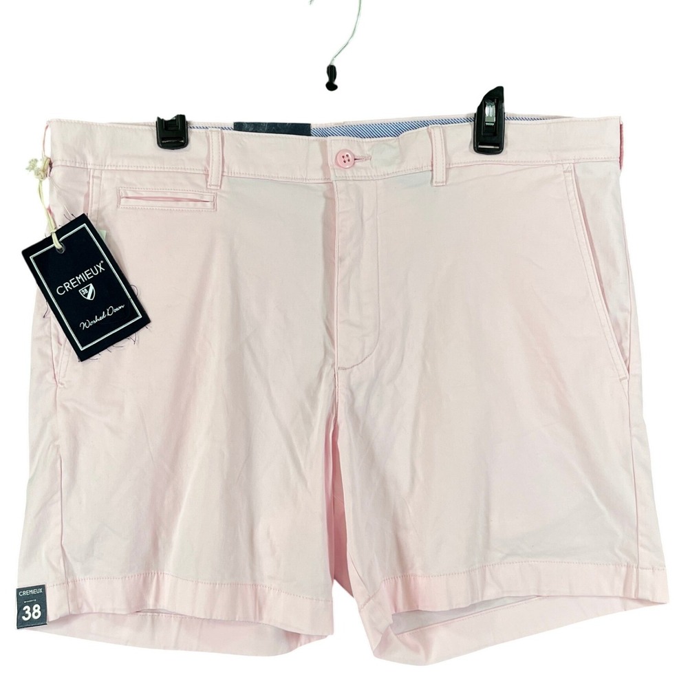 Cremieux Soho Chino Golf Shorts Mens 38 Pink Washed Down Stretch Cotton NWT